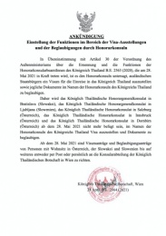 <strong>Read more about</strong><br />ANKÜNDIGUNG: Einstellung der Funktionen im Bereich der Visa-Ausstellungen und der Beglaubigungen durch Honorarkonsuln ANKÜNDIGUNG: Einstellung der Funktionen im Bereich der Visa-Ausstellungen und der Beglaubigungen durch Honorarkonsuln